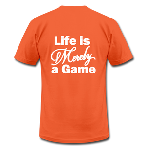 Pray Then Play Unisex Jersey T-Shirt by Bella + Canvas - orange