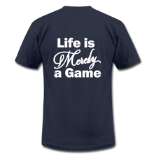 Load image into Gallery viewer, Pray Then Play Unisex Jersey T-Shirt by Bella + Canvas - navy
