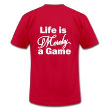 Load image into Gallery viewer, Pray Then Play Unisex Jersey T-Shirt by Bella + Canvas - red

