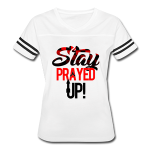 Stay Prayed Up Women’s Vintage Sport T-Shirt - white/black