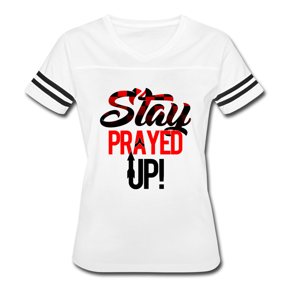 Stay Prayed Up Women’s Vintage Sport T-Shirt - white/black
