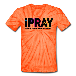iPray Unisex Tie Dye T-Shirt - spider orange
