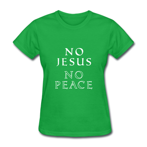 No Jesus No Peace - bright green