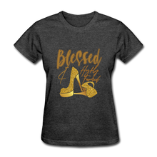 Load image into Gallery viewer, Blessed and Highly Favored Women&#39;s T-Shirt - heather black
