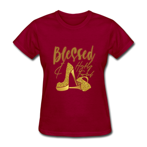 Blessed and Highly Favored Women's T-Shirt - dark red