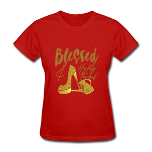 Blessed and Highly Favored Women's T-Shirt - red
