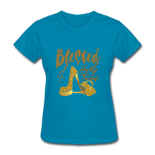Load image into Gallery viewer, Blessed and Highly Favored Women&#39;s T-Shirt - turquoise
