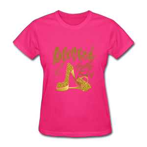 Blessed and Highly Favored Women's T-Shirt - fuchsia