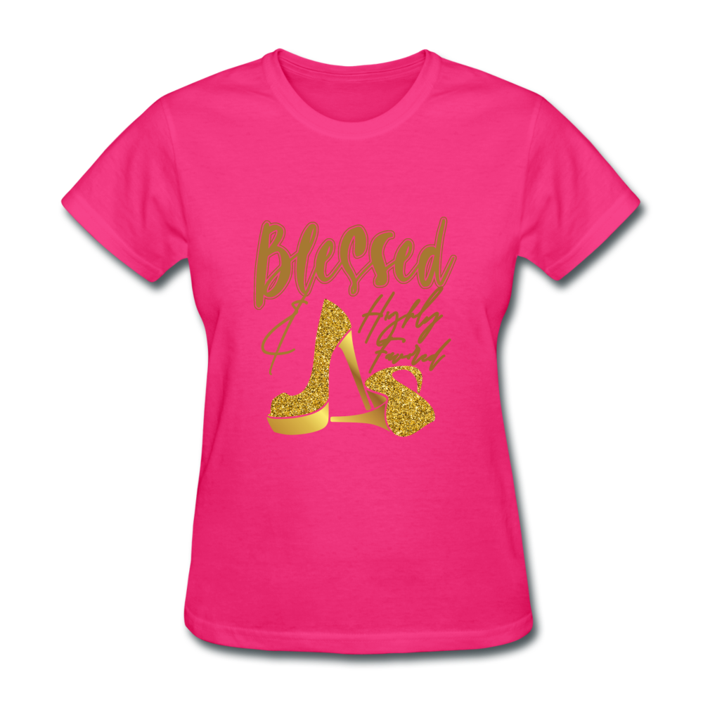 Blessed and Highly Favored Women's T-Shirt - fuchsia