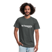 Load image into Gallery viewer, No Tresspassing Unisex Jersey T-Shirt by Bella + Canvas - asphalt
