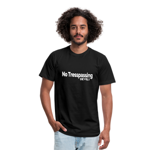 No Tresspassing Unisex Jersey T-Shirt by Bella + Canvas - black
