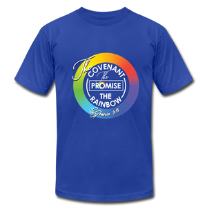 The Covenant The Promise The Rainbow Unisex Jersey T-Shirt by Bella + Canvas - royal blue