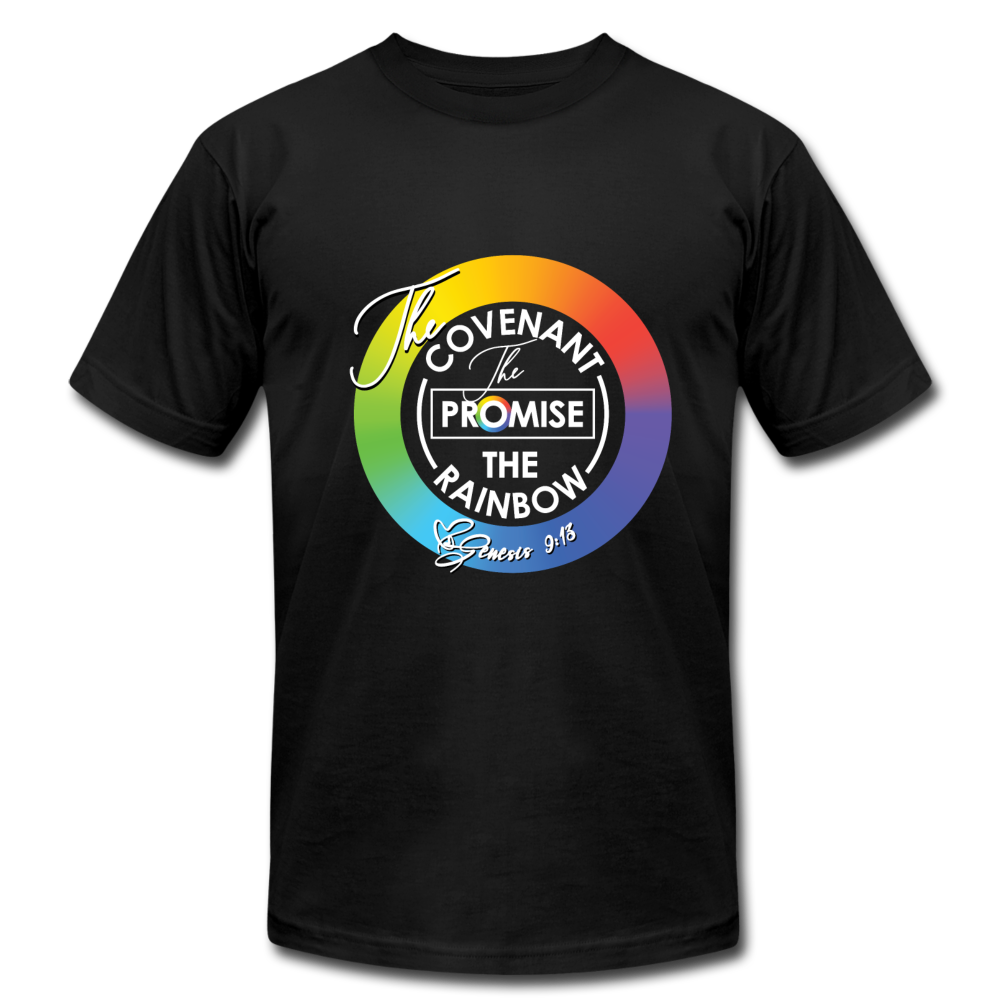 The Covenant The Promise The Rainbow Unisex Jersey T-Shirt by Bella + Canvas - black