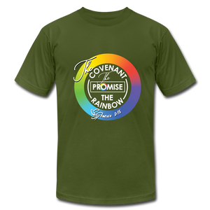 The Covenant The Promise The Rainbow Unisex Jersey T-Shirt by Bella + Canvas - olive