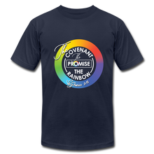 Load image into Gallery viewer, The Covenant The Promise The Rainbow Unisex Jersey T-Shirt by Bella + Canvas - navy
