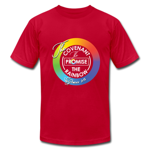 The Covenant The Promise The Rainbow Unisex Jersey T-Shirt by Bella + Canvas - red