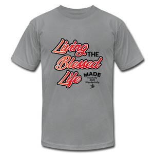Living the Blessed Life Unisex Jersey T-Shirt by Bella + Canvas - slate