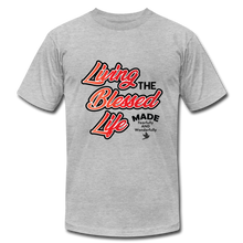 Load image into Gallery viewer, Living the Blessed Life Unisex Jersey T-Shirt by Bella + Canvas - heather gray
