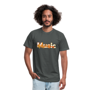 Music Unisex Jersey T-Shirt by Bella + Canvas - asphalt