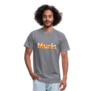 Music Unisex Jersey T-Shirt by Bella + Canvas - slate
