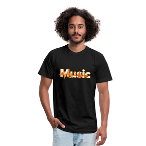 Music Unisex Jersey T-Shirt by Bella + Canvas - black
