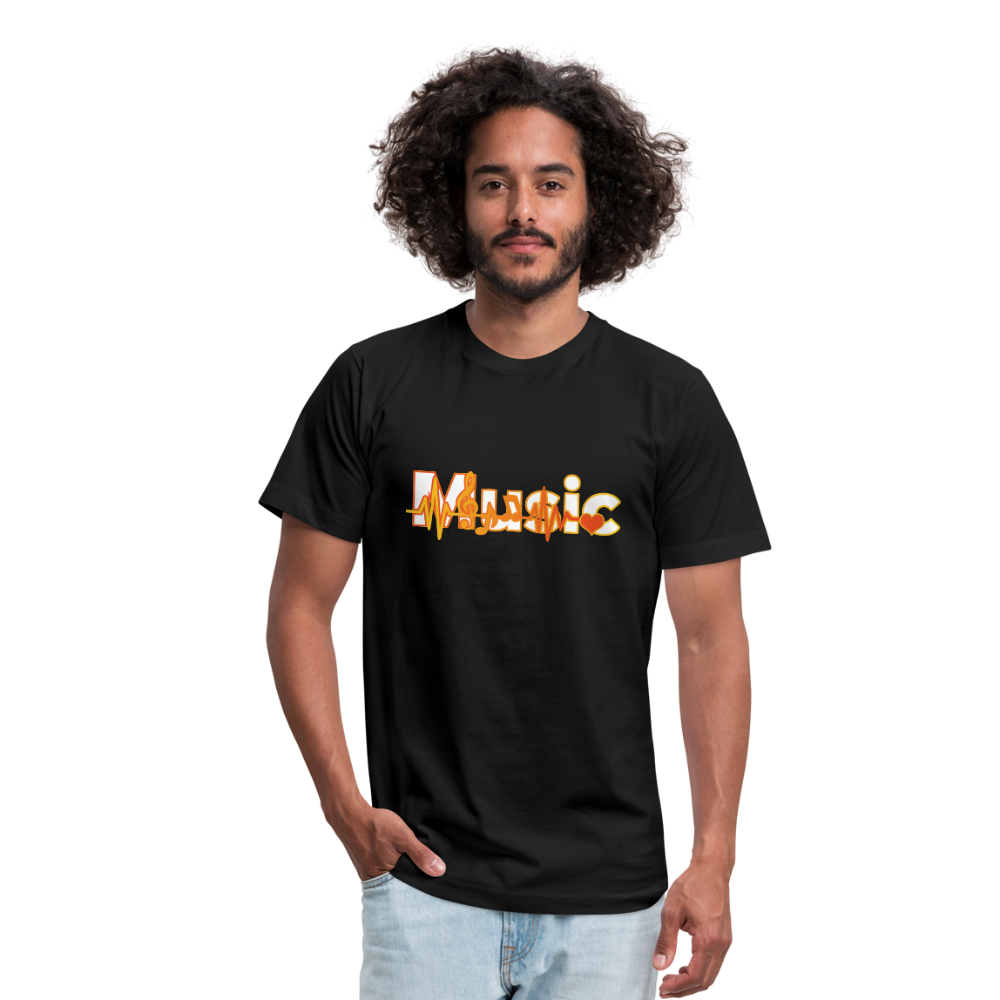 Music Unisex Jersey T-Shirt by Bella + Canvas - black