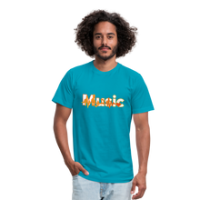 Load image into Gallery viewer, Music Unisex Jersey T-Shirt by Bella + Canvas - turquoise
