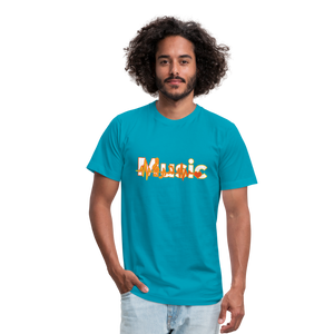 Music Unisex Jersey T-Shirt by Bella + Canvas - turquoise
