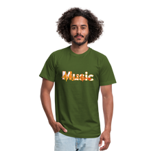 Load image into Gallery viewer, Music Unisex Jersey T-Shirt by Bella + Canvas - olive
