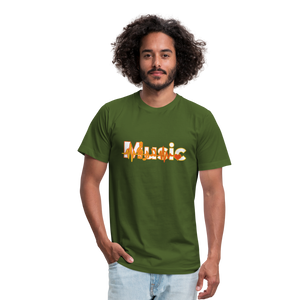 Music Unisex Jersey T-Shirt by Bella + Canvas - olive