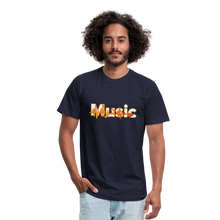 Load image into Gallery viewer, Music Unisex Jersey T-Shirt by Bella + Canvas - navy
