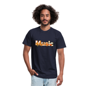 Music Unisex Jersey T-Shirt by Bella + Canvas - navy