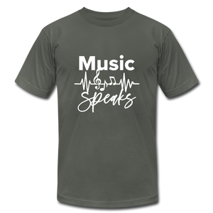 Music Unisex Jersey T-Shirt by Bella + Canvas - asphalt