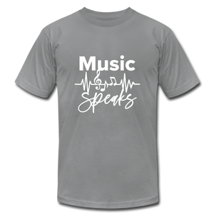 Music Unisex Jersey T-Shirt by Bella + Canvas - slate