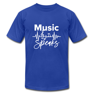 Music Unisex Jersey T-Shirt by Bella + Canvas - royal blue