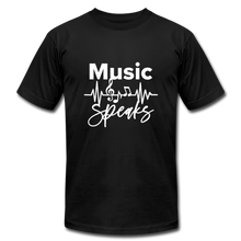 Load image into Gallery viewer, Music Unisex Jersey T-Shirt by Bella + Canvas - black

