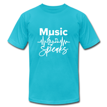 Load image into Gallery viewer, Music Unisex Jersey T-Shirt by Bella + Canvas - turquoise
