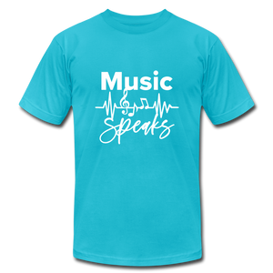 Music Unisex Jersey T-Shirt by Bella + Canvas - turquoise
