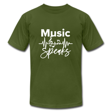 Load image into Gallery viewer, Music Unisex Jersey T-Shirt by Bella + Canvas - olive
