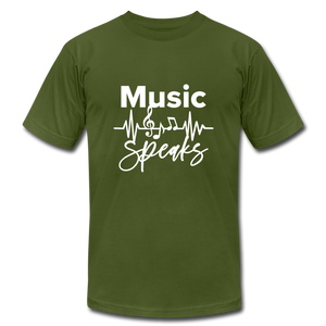 Music Unisex Jersey T-Shirt by Bella + Canvas - olive