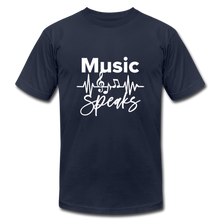 Load image into Gallery viewer, Music Unisex Jersey T-Shirt by Bella + Canvas - navy
