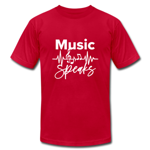 Music Unisex Jersey T-Shirt by Bella + Canvas - red