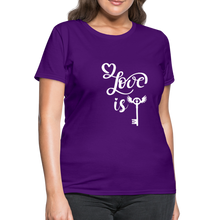 Load image into Gallery viewer, Love is Key Women&#39;s T-Shirt - purple
