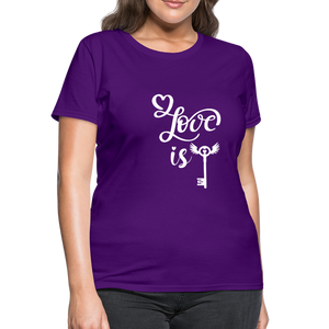 Love is Key Women's T-Shirt - purple