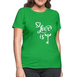 Love is Key Women's T-Shirt - bright green