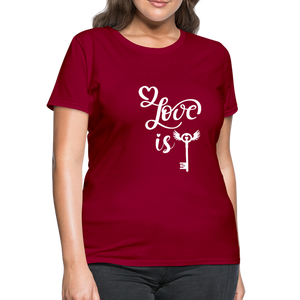 Love is Key Women's T-Shirt - dark red