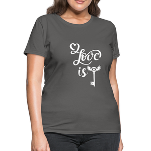 Love is Key Women's T-Shirt - charcoal