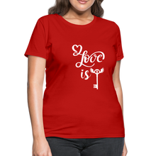 Load image into Gallery viewer, Love is Key Women&#39;s T-Shirt - red
