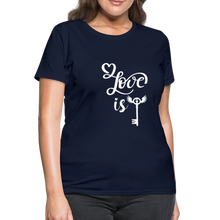 Load image into Gallery viewer, Love is Key Women&#39;s T-Shirt - navy
