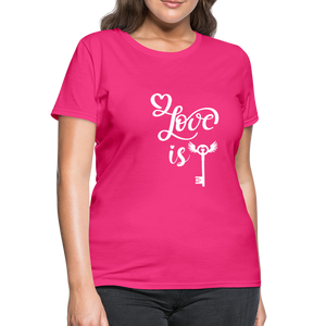 Love is Key Women's T-Shirt - fuchsia